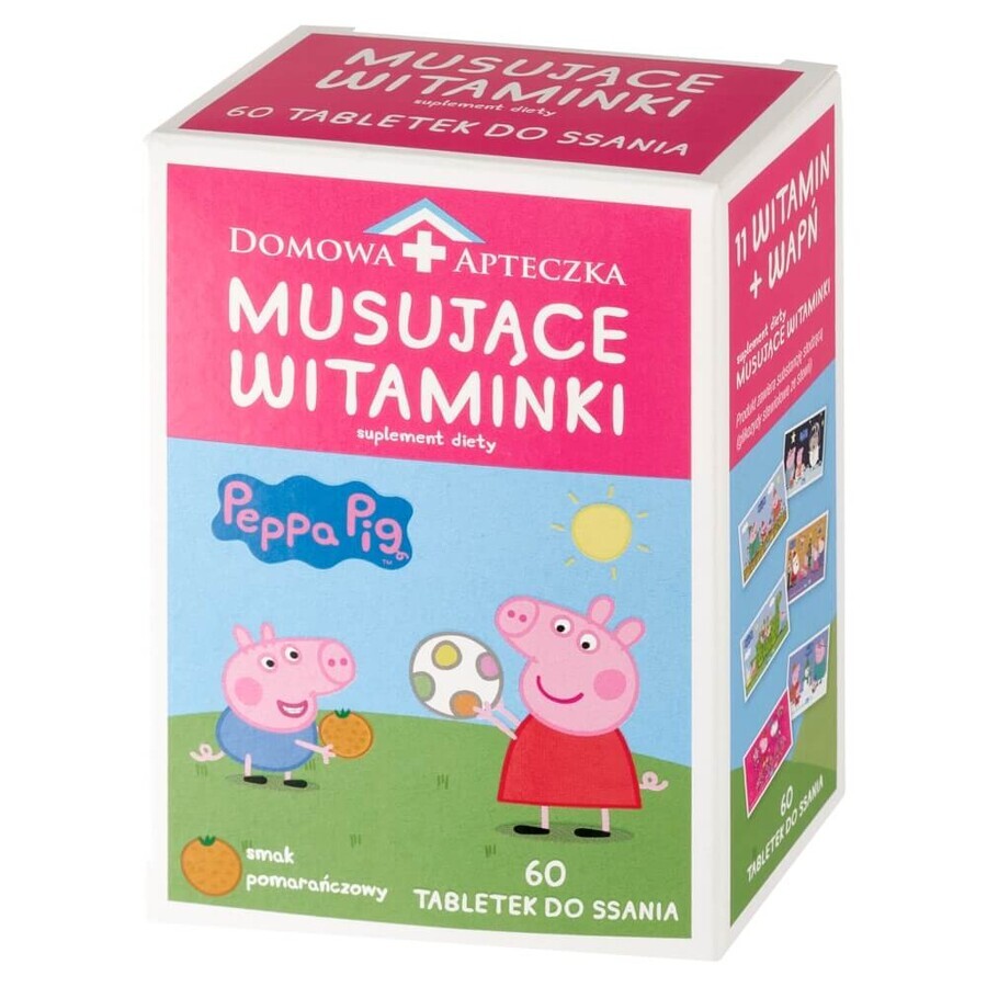 Hausapotheke Brausetabletten Schwein Peppa Orange-Geschmack ab 3 Jahren 60 Lutschtabletten.