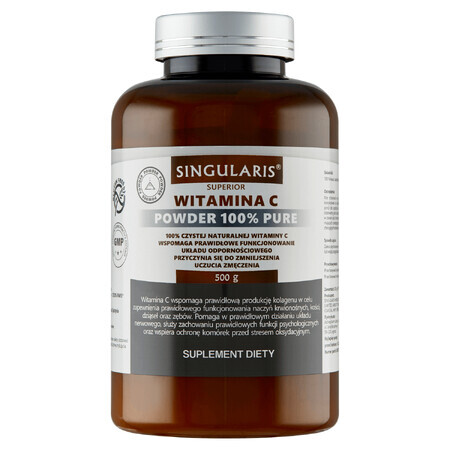 Singularis Hochwertiges Vitamin C Pulver 100% rein 500g
