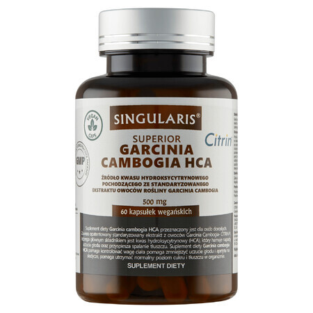 Singularis, Garcinia Cambogia HCA 500mg, 60 capsule    Singolare Integratore di Garcinia Cambogia HCA 500mg, 60 capsule