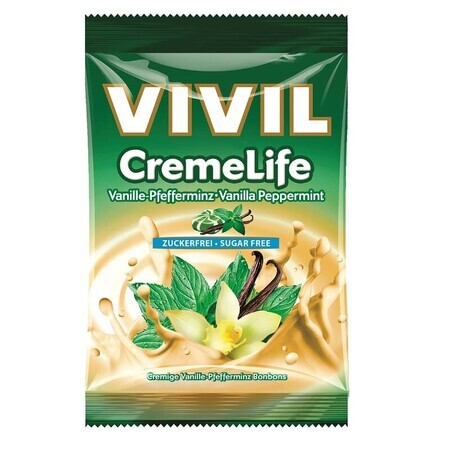 Zuckerfreies Creme Life-Bonbon mit Vanille und Minze, 60 g, Vivil