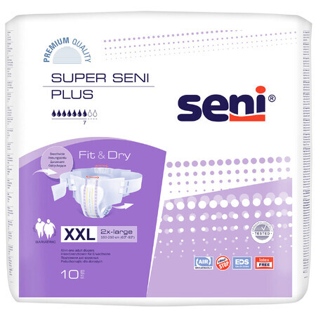 Super Seni Plus, scutece, XXL, 160-210 cm, 10 buc.