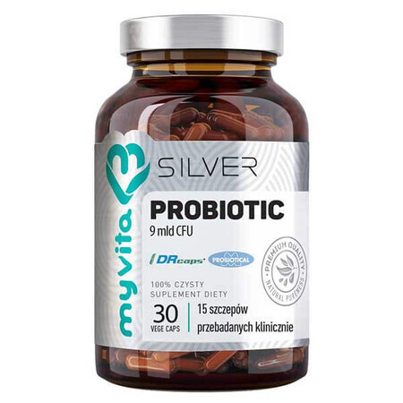 MyVita Silber Probiotikum 30 Kapseln - Hochwertiger Bio-Komplex zur Förderung Ihres Wohlbefindens. - Einfach probiotisch, einfach gesund.