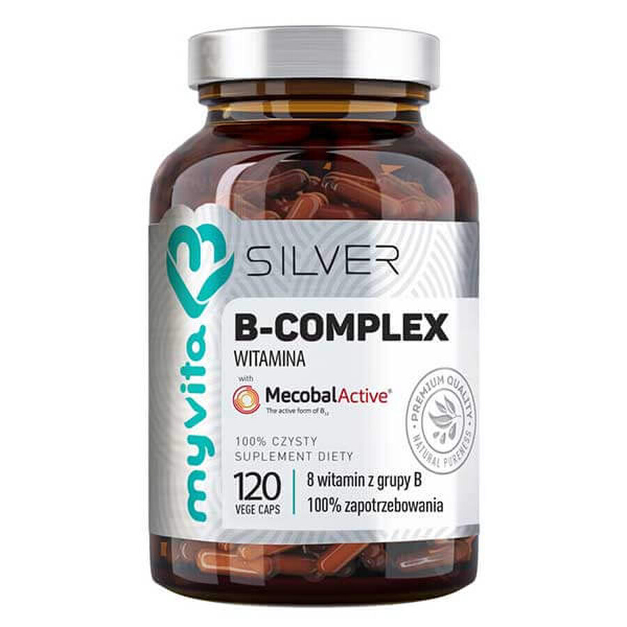 MyVita Silver, Vitamin B - Complex 100%, methylcobalamin MecobalActive, 120 capsules