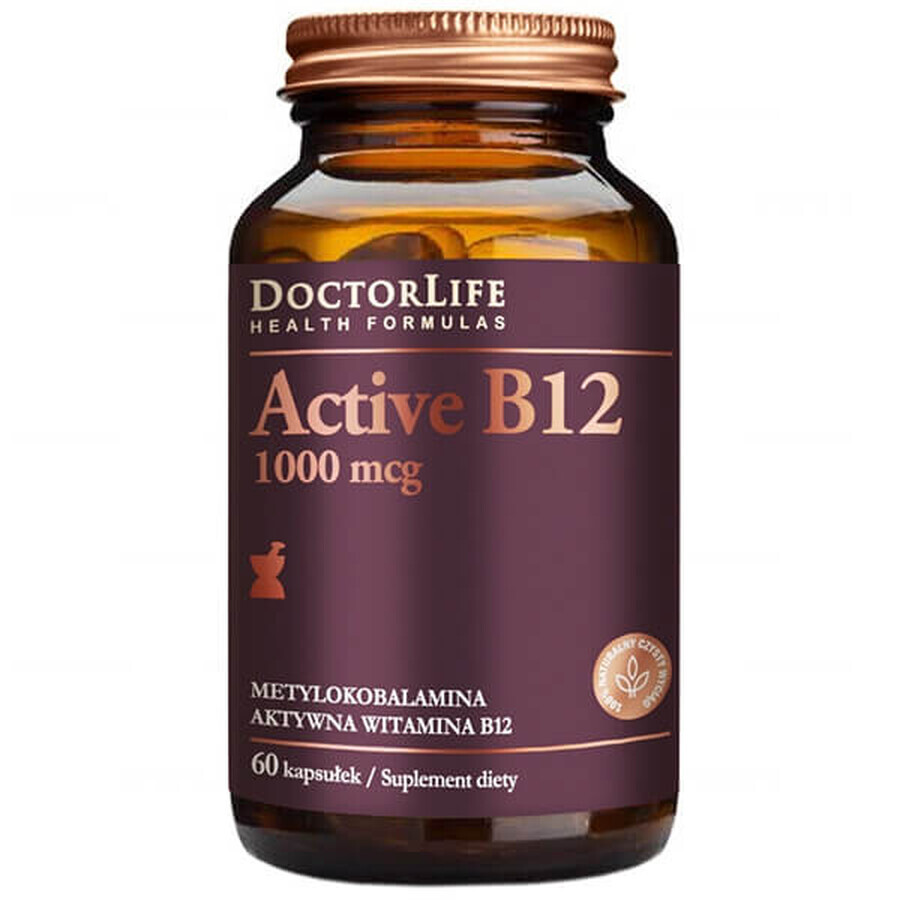 Doctor Life Active B12, vitamina B12 1000 µg, 60 cápsulas