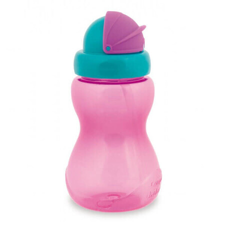 Canpol Bebés, biberón deportivo con tubo plegable, rosa, a partir de 12 meses, 270 ml