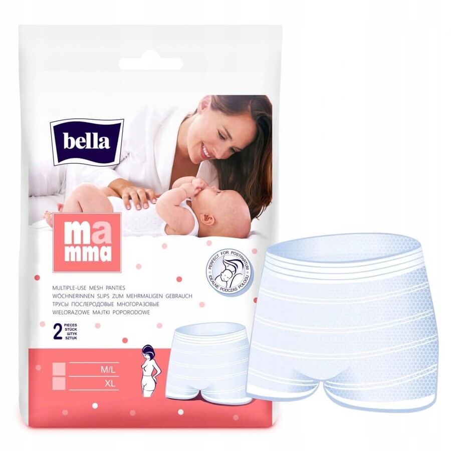 Bella Mamma, chiloți postpartum, reutilizabili, M/L, 2 bucăți