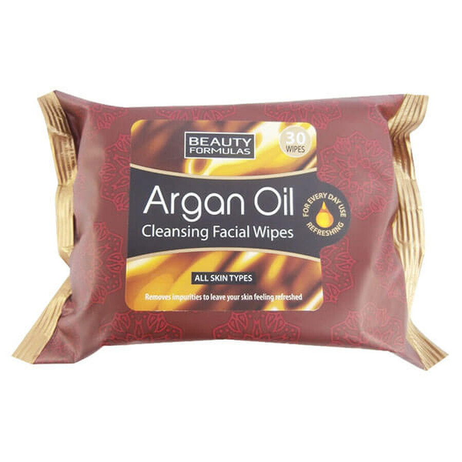 Beauty Formulas Argan Oil Facial Cleansing Wipes 30 Count