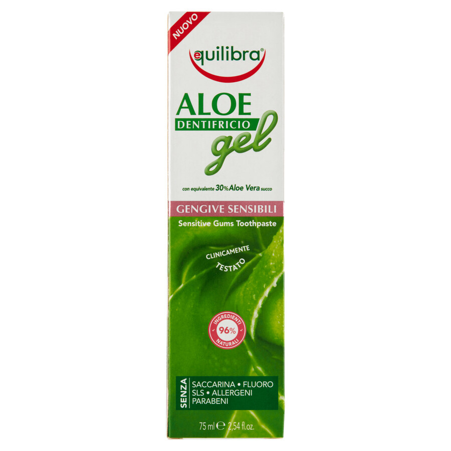 Spazzolino Dentifricio per Denti Sensibili con Gel di Aloe, 75 ml