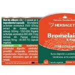 Bromelaina si Papaina, 60 capsule, Herbagetica