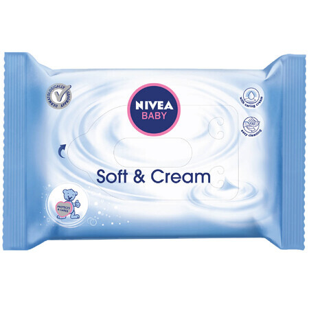 Nivea Baby Soft&Cream Feuchttücher, 2 x 63 Stück.