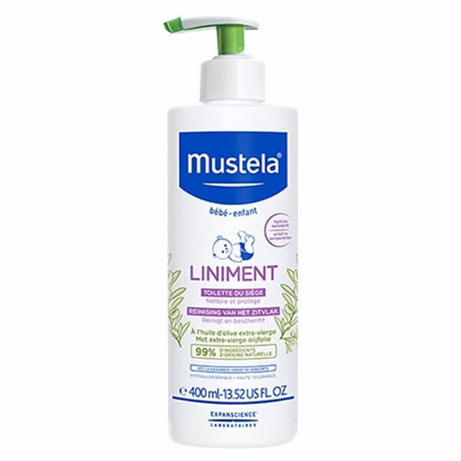 Mustela Bebe Enfant Liniment, reinigingsemulsie voor het luiergebied met pomp, 400 ml