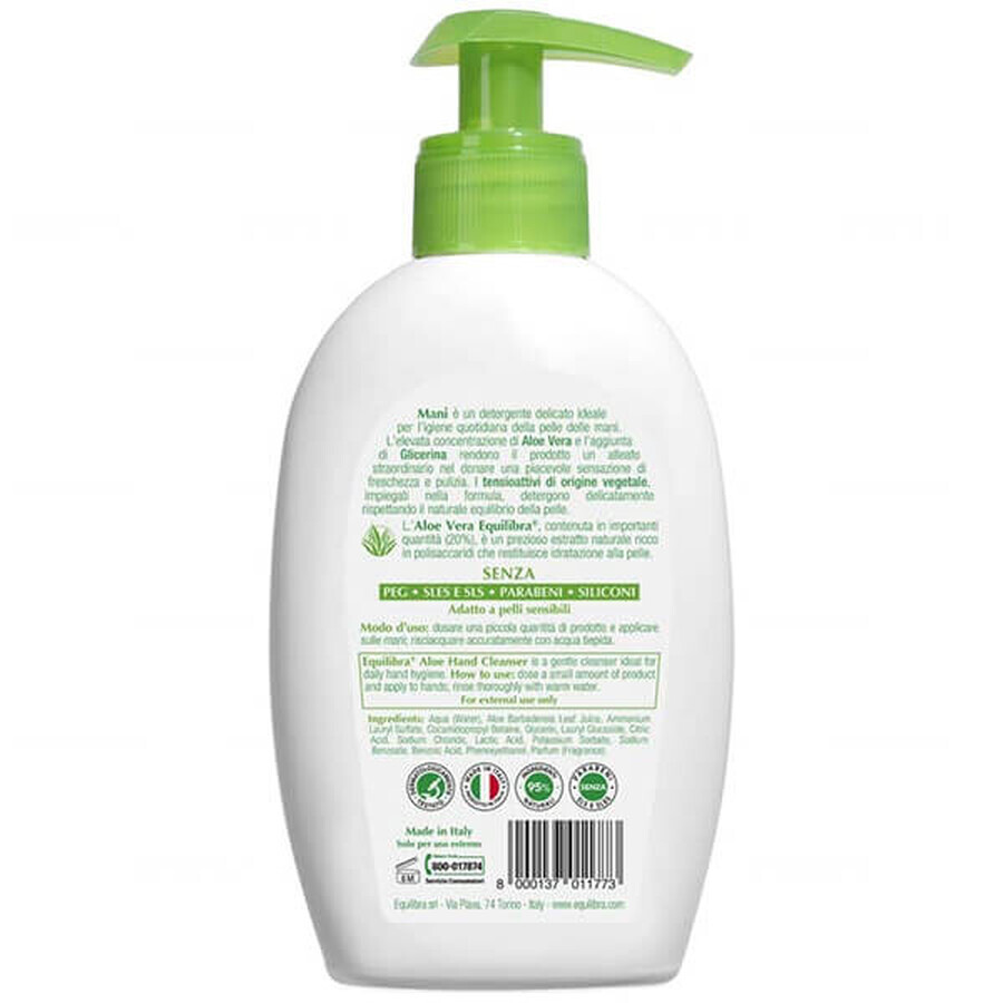 Equilibra, Reinigungsgel für Gesicht und Hände mit Aloe Vera, 300 ml