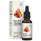 Vitamin D3, K2  amp; Omega-3 Tropfen - Hochwertiger Komplex für Gesundheit  amp; Wohlbefinden - 30 ml