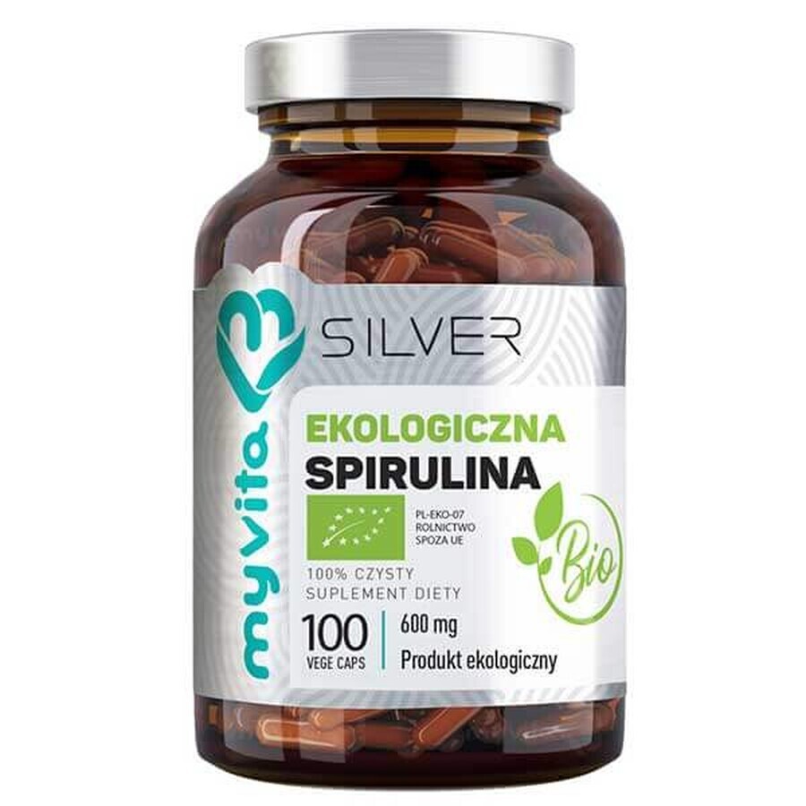 MyVita Silver, Spirulina BIO BIO 600 mg, 100 capsule vegetale