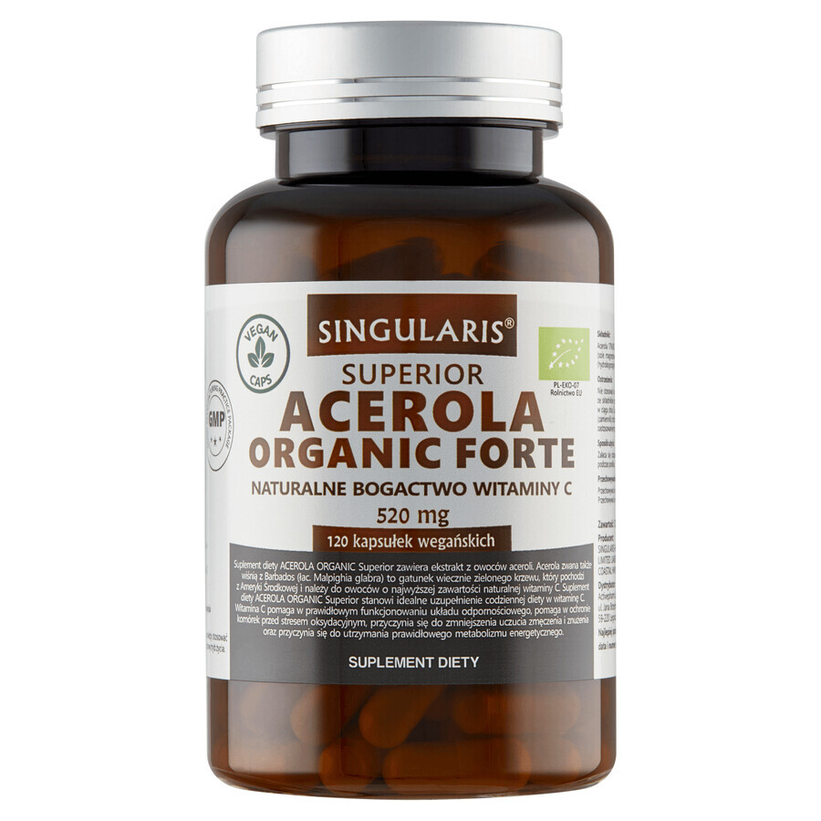 Organisches Acerola-Extrakt 520mg in Premium-Qualität - 120 Kapseln