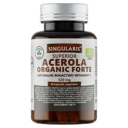 Acerola Bio Kapseln 520mg - Gesundheitsnahrung mit 60 Capsules, Hochwertiges Nahrungsergänzungsmittel