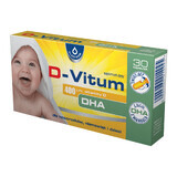 D-Vitum, vitamina D + DHA para recién nacidos, lactantes y niños 400 UI, 30 cápsulas twist-off