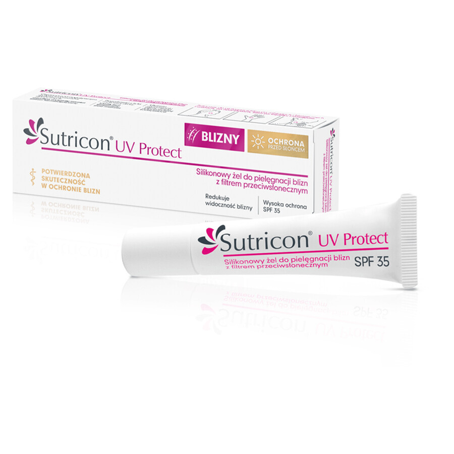Sutricon UV Protect, gel de silicon pentru îngrijirea cicatricilor cu protecție solară SPF 35, 15 ml