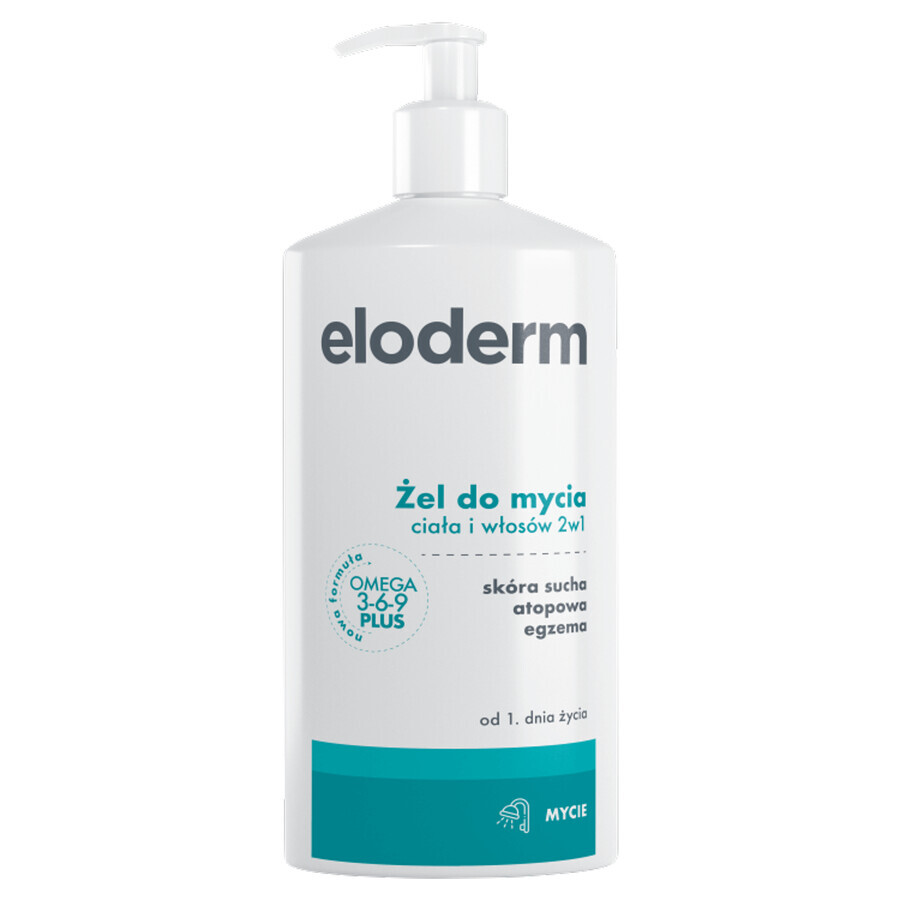 Eloderm, 2-in-1 Körper- und Haarwaschgel, 400 ml