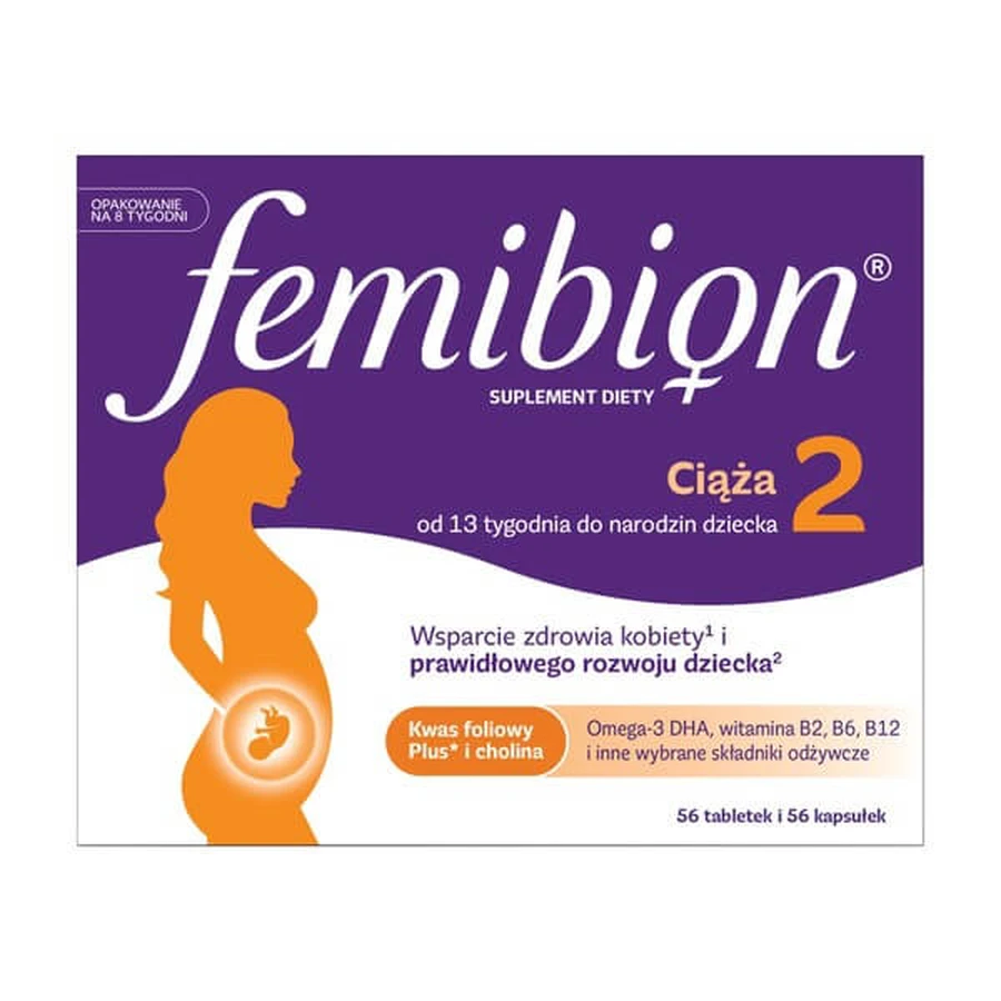 Femibion 2 Ciąża, 28 tabletek + 28 kapsułek: ceny i cechy