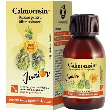 Calmotusin Junior cu gust de portocala, 100 ml, Dacia Plant