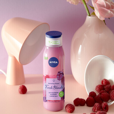 Nivea Fresh Blends, gel douche rafraîchissant, framboise, myrtille et lait d'amande, 300 ml