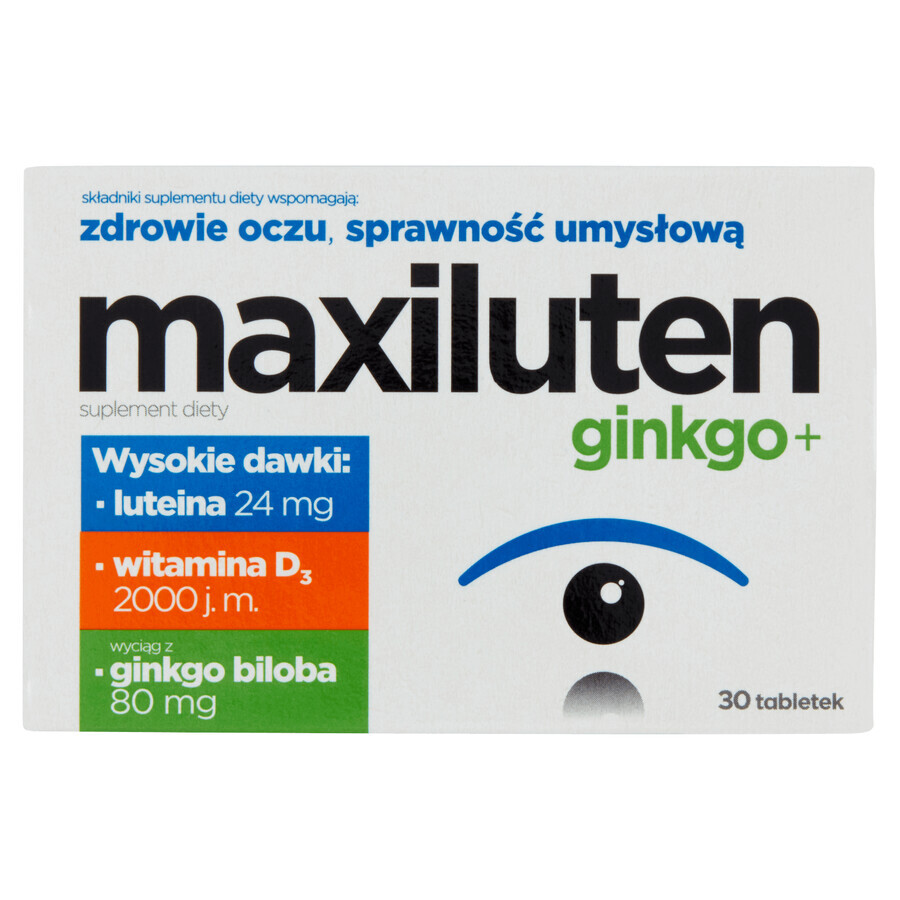 Maxiluten ginkgo+, 30 comprimate