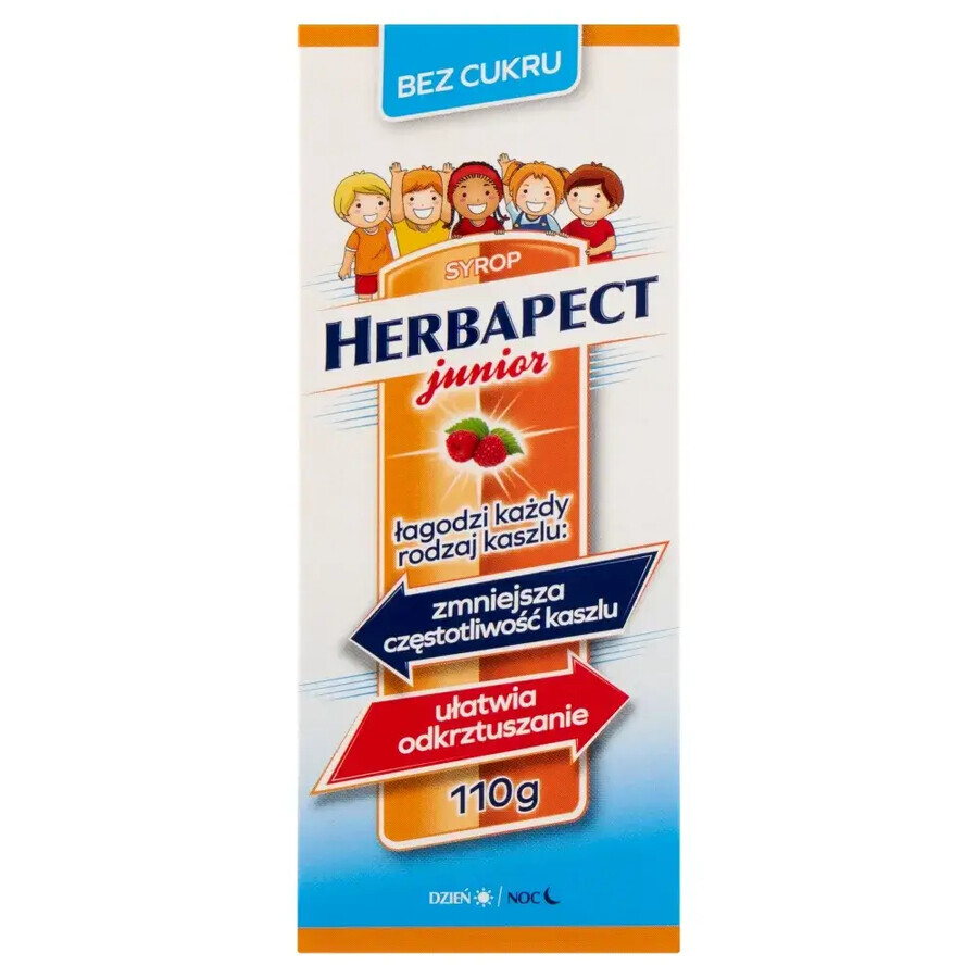 Herbapect Junior, syrup for children from 1 year of age, raspberry flavor, 110 g