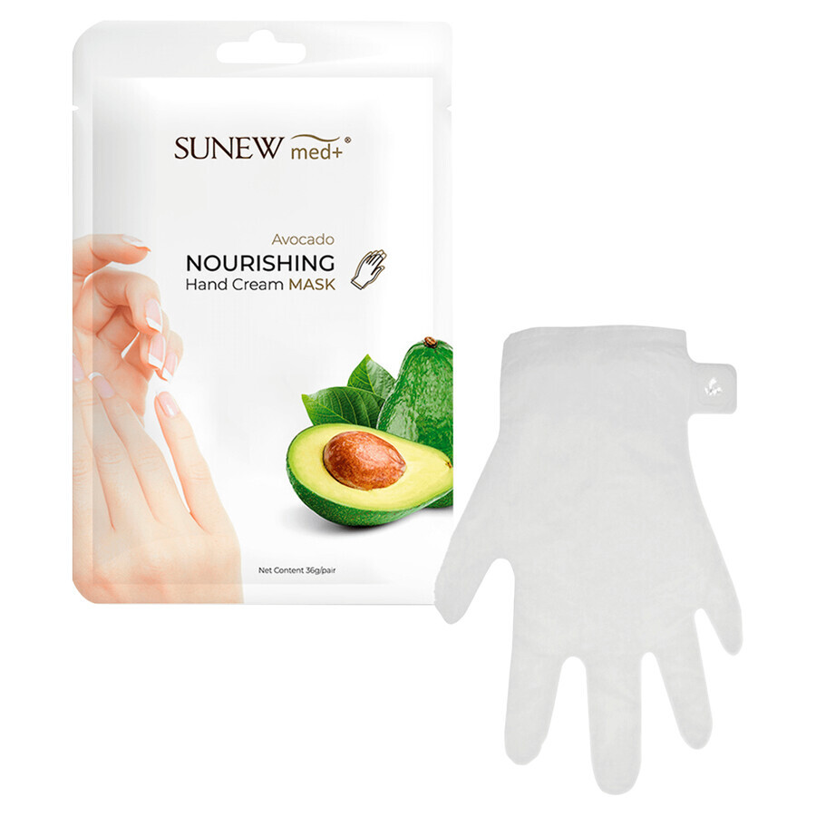 SunewMed+, mască nutritivă pentru mâini, avocado, mănuși, 36 g