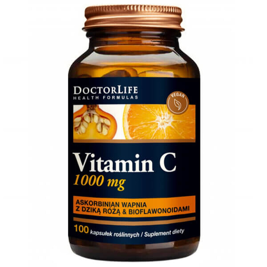 Doctor Life Vitamina C, Vitamina C tamponata, rosa canina e bioflavonoidi, 100 capsule