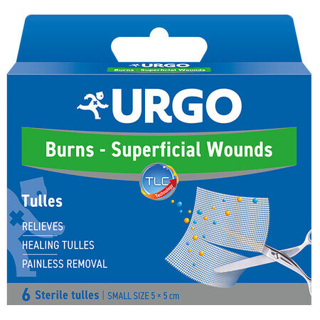 Urgo, Netz für Verbrennungen und oberflächliche Wunden, 5 x 5 cm, 6 Stück
