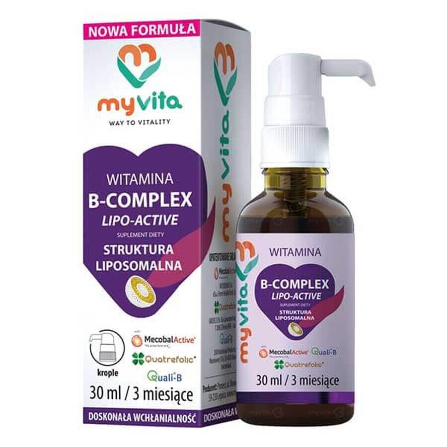 VitaMaxx - Hochwertiges flüssiges Vitamin B-Komplex Nahrungsergänzungsmittel, 30 ml