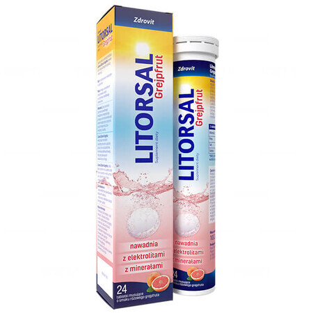 Electroliți cu aromă de grapefruit Litorsal, 24 comprimate efervescente, Zdrovit