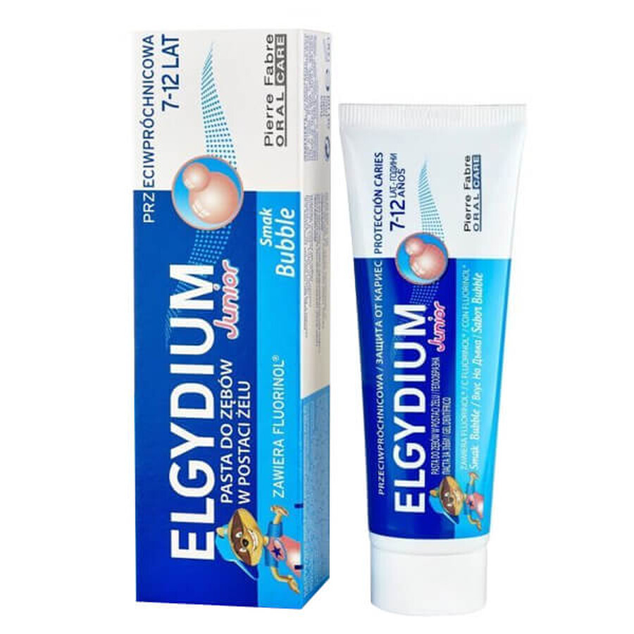 Elgydium Junior, pastă de dinți sub formă de gel pentru copii, Bubble, 50 ml