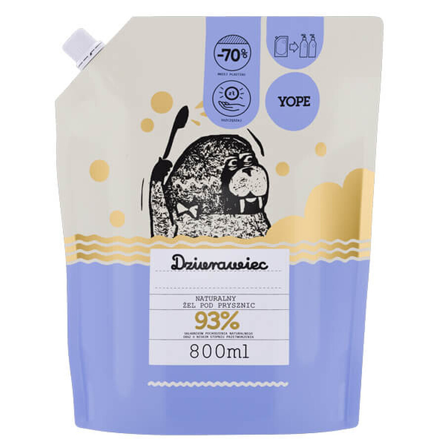 Yope Naturkosmetik Johanniskraut Duschgel Nachfüllpack, 800ml, Umweltfreundliche Verpackung