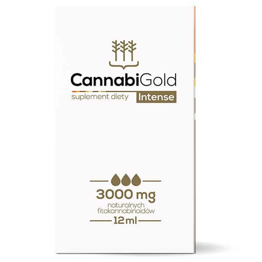 CannabiGold Intense 3000, ulei de cânepă, 12 ml