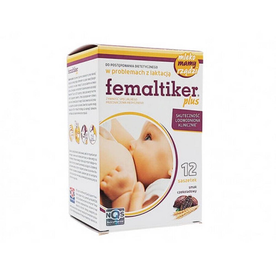 Femaltiker Plus, Schokoladengeschmack, 12 Sachets, Nutropharma