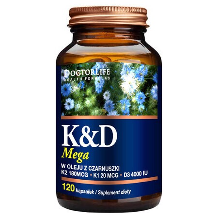 Doctor Life K&D Mega în ulei de chimen negru, 120 capsule