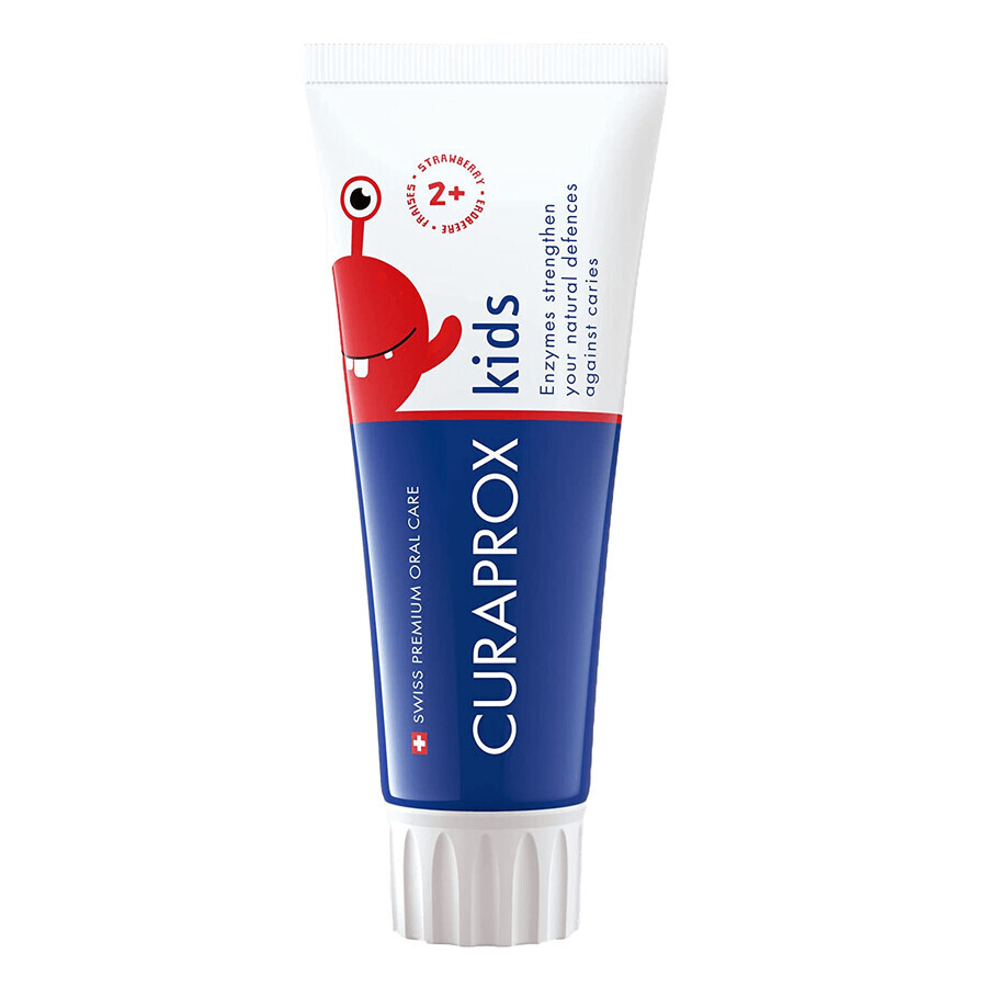 Curaprox Kids, dentifrice pour enfants, avec fluor 950 ppm, fraise, à partir de 2 ans, 60 ml