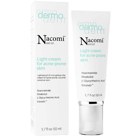 Nacomi Next Level Dermo, Cremă ușoară pentru tenul cu tendințe acneice, 50 ml
