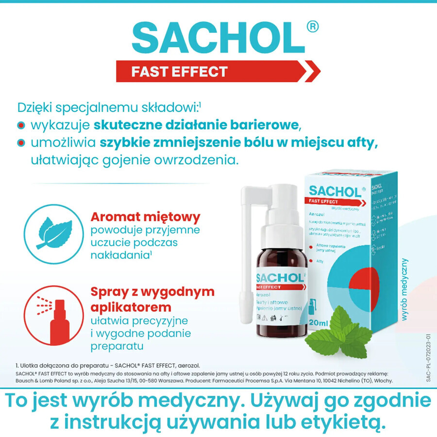 Sachol Fast Effect, Aerosol, 20 ml