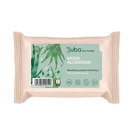 Luba Eco Family Feuchtes Toilettenpapier mit Aloe Vera Wasser, 50 Stück