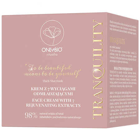 OnlyBio Ritualia Tranquility, Cream with 7 rejuvenating extracts for the face, 50 ml