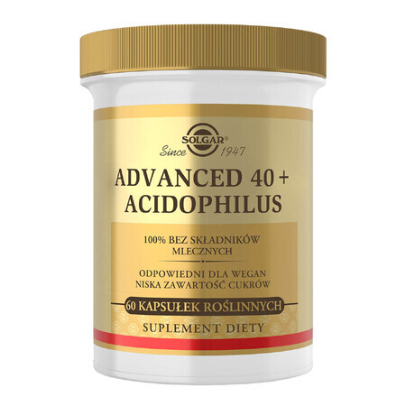 Solgar Advanced 40+ Acidophilus, 60 Gemüsekapseln