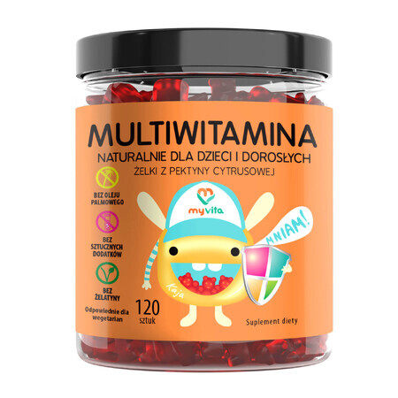 MyVita Multivitamine, jeleuri naturale pentru copii și adulți, 120 bucăți