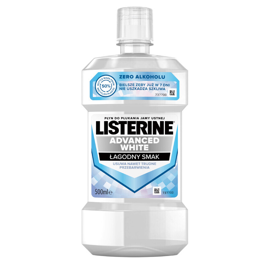 Listerine Advanced White, apă de gură, aromă ușoară, 500 ml