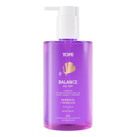 Yope Balance My Hair, Șampon pentru scalp gras, cu acizi, 300 ml