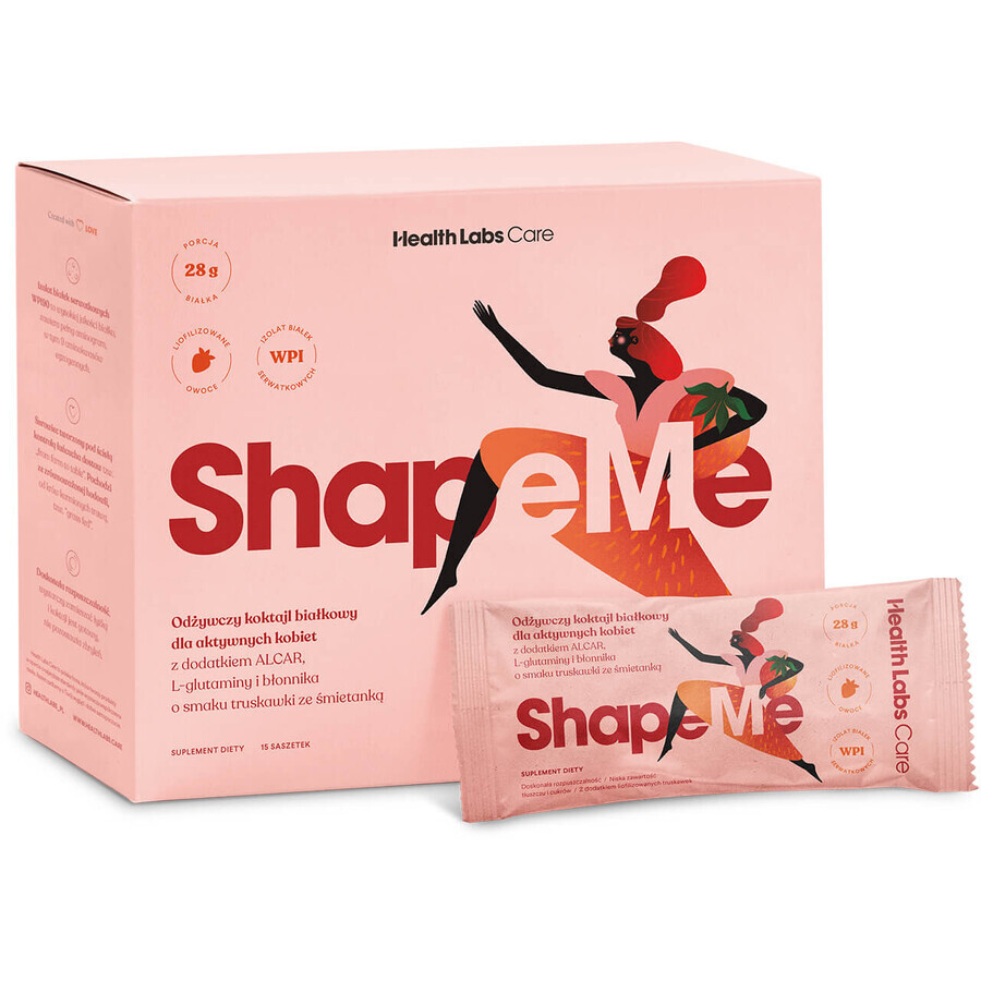 Profi-Style: HealthLabs Aktive Frauen Erdbeer-Creme Protein-Shake, 15 Beutel
