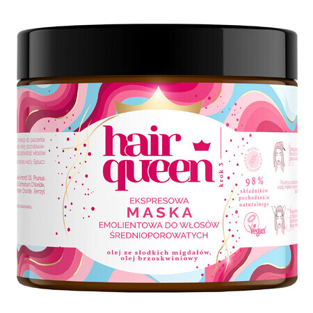 Hair Queen, pflegende Express-Maske für mittelporiges Haar, 400 ml