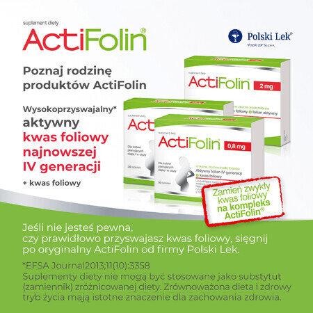 ActiFolin 0,8 mg, acid folic 800 µg, 90 comprimate